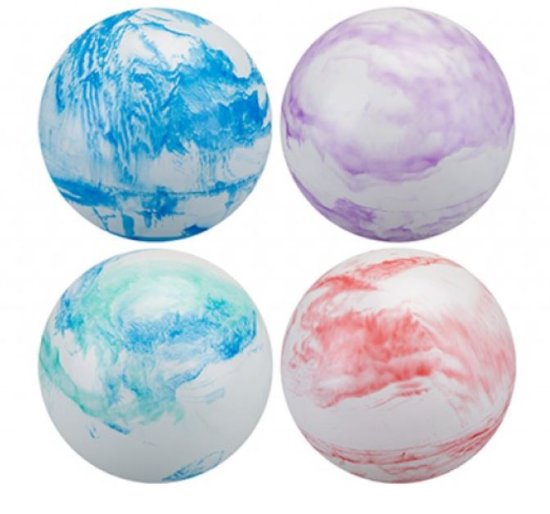 (image for) PMS MARBLE COLOR FOOTBALL 4AST - 10\"