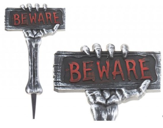 (image for) PMS HWN BEWARE SIGN STICK - STD