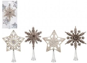 (image for) XMAS TREE TOP STAR GLITT ASST - 20CM