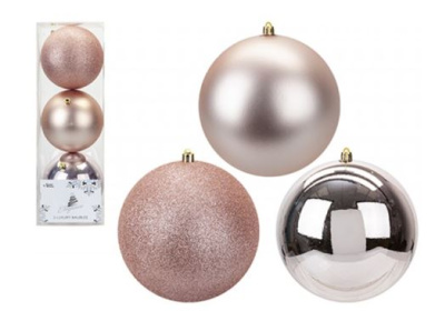 (image for) BAUBLES 14CM ROSEGOLD 3S