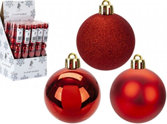 (image for) XMAS LUXURY BAUBLES-8S RED - 5CM