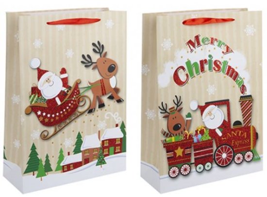 (image for) XMAS GIFT BAG SLEIGH&TRAIN - JUMBO