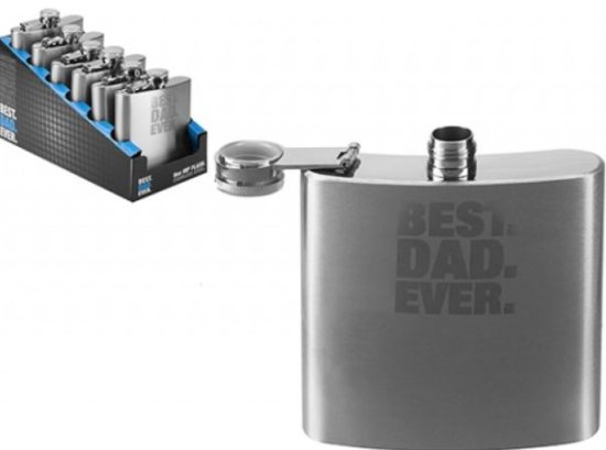 (image for) PMS HIP FLASK BEST DAD EVER - 6OZ