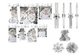 (image for) XMAS FOIL GARLAND WHITE/SILVER - 2S