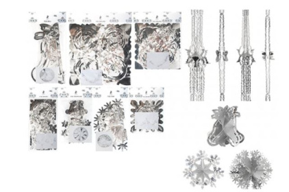 (image for) XMAS FOIL GARLAND WHITE/SILVER