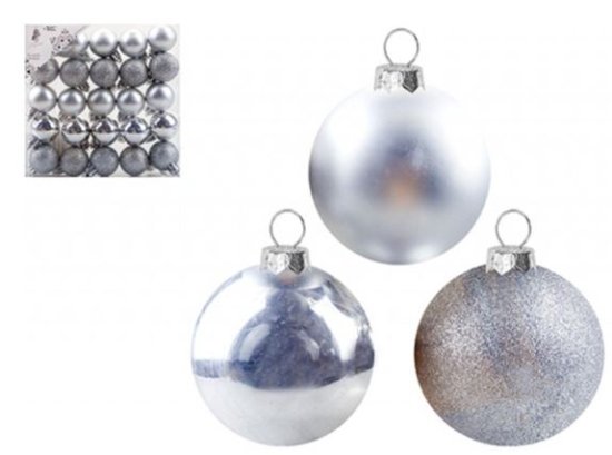 (image for) BAUBLES 3CM SILVER 25S - 3CM