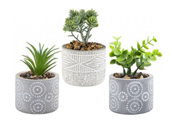 (image for) PMS CEMENT FLOWER POT 3 ASST - MINI