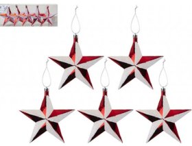 (image for) XMAS CANDY CANE STARS IN 5PC - 10CM