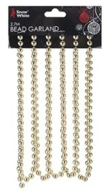 (image for) XMAS BEAD CHAIN GOLD CARDED - 2.7X8