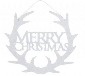 (image for) XMAS SIGN HANGING WHITE - 30CM