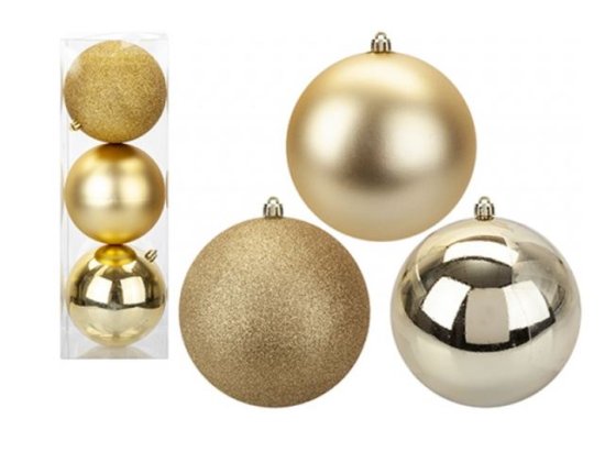 (image for) BAUBLES 12CM GOLD 3S - 12CM