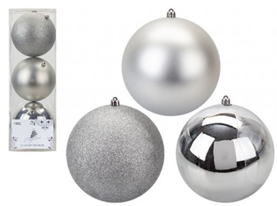 (image for) BAUBLES 14CM SILVER 3S - 14CM