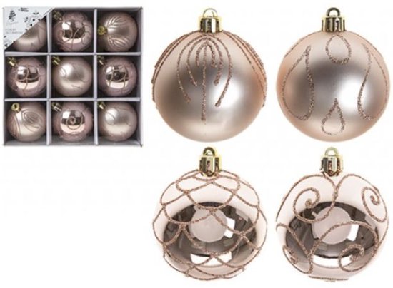 (image for) XMAS LUXURY BAUBLES-9S ROSE GO - 6CM