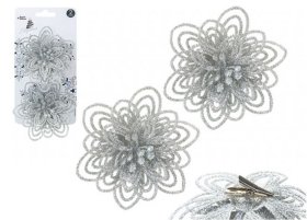 (image for) XMAS FLOWER DECORATION SILVER - 2S