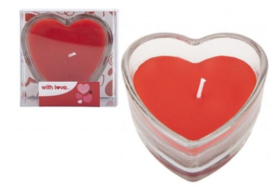 (image for) PMS HEART SHAPE CANDLE IN JAR - STD