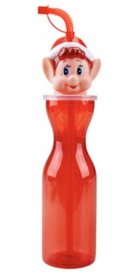 (image for) PMS DRINK BOTTLE+STRAW RED - 500ML