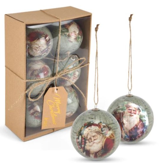 (image for) XMAS BAUBLES-ANTIQUE SANTA - 6S