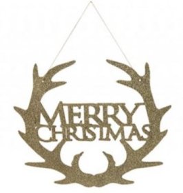 (image for) XMAS SIGN HANGING GOLD - 30CM