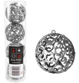 (image for) XMAS LUXURY BAUBLES -SILVER - 4S