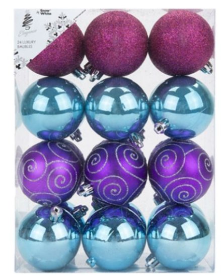 (image for) XMAS BAUBLES ASST 6CM - 24S