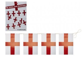 (image for) PMS ENGLAND BUNTING+11 FLAGS - 12"
