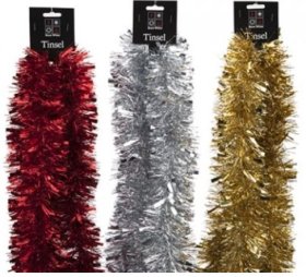 (image for) XMAS TINSEL 6PLY ASST COLOUR - 2M