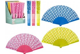 (image for) FOLDABLE HAND FAN POLKA DOT - STD 