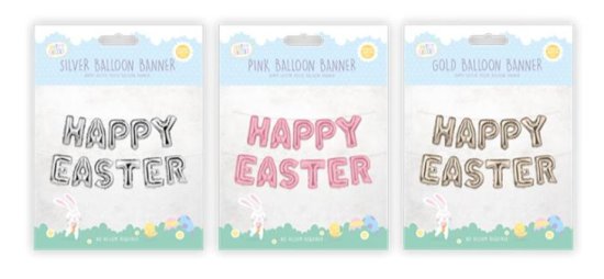 (image for) GEM BALLOON BANNER EASTER - 38CM