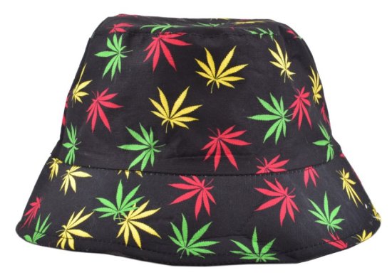(image for) KT BUCKET HAT ADULT LEAF PRINT - 58CM