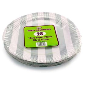 (image for) PPS PAPER PLATES SIL STRIP 28S - 18CM