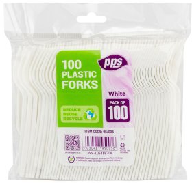 (image for) PPS PLASTIC FORK WHITE - 100S