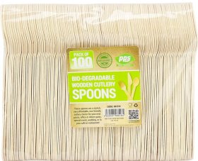 (image for) PPS BIODEGRADE WOODEN SPOONS - 100S