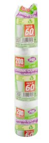 (image for) PPS PLASTIC CUPS CLEAR 200ML - 60S