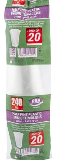 (image for) PPS PLASTIC HALF PINT CUP 20S - 1/2PT