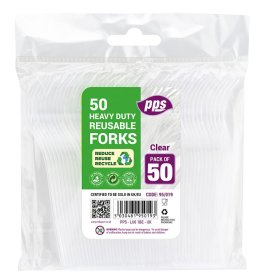 (image for) PPS PLASTIC FORK CLEAR H/DUTY - 50S