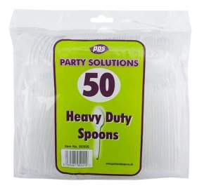 (image for) PPS PLASTIC SPOON CLEAR H/DUTY - 50S