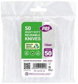 (image for) PPS PLASTIC KNIVES CLEAR - 50S