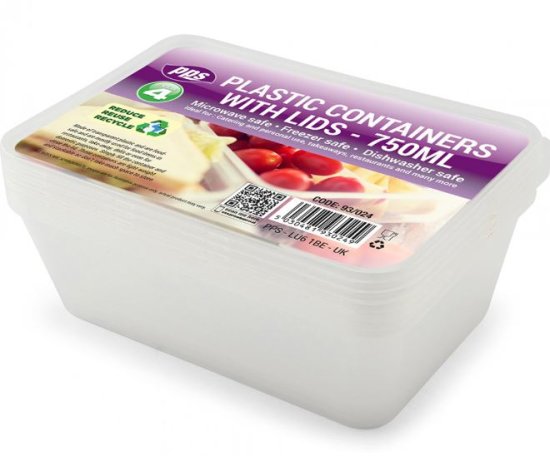 (image for) PPS PLASTIC CONTAINER M/W 4S - 750ML