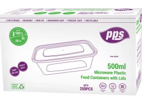 (image for) PPS PLASTIC CONTAINER+LID M/W - 500ML