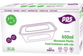 (image for) PPS PLASTIC CONTAINER+LID M/W - 650ML