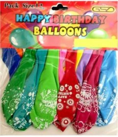 (image for) GSD BALLOON HAPPY BIRTHDAY - 12"