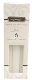 (image for) GSD H/HOLD CANDLES WHITE 6" - 6S