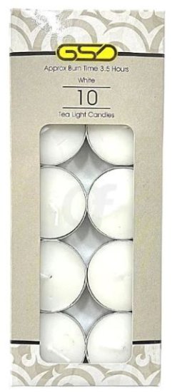 (image for) GSD TEALIGHT CANDLE WHITE - 10S