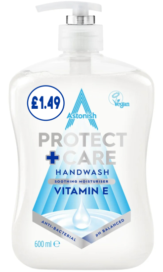 (image for) ASTONISH HANDWASH VITAMIN E PM 1.49 - 600ML