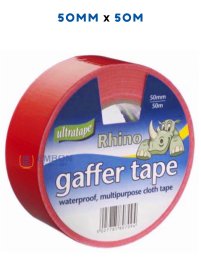 (image for) RHINO GAFFER TAPE RED 50M - 50MM