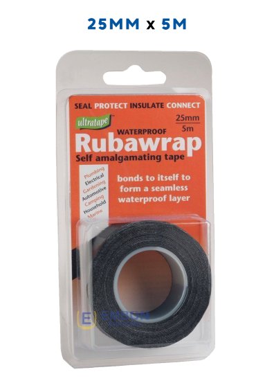 (image for) ULTRA RUBAWRAP TAPE BLACK 5M - 25MM