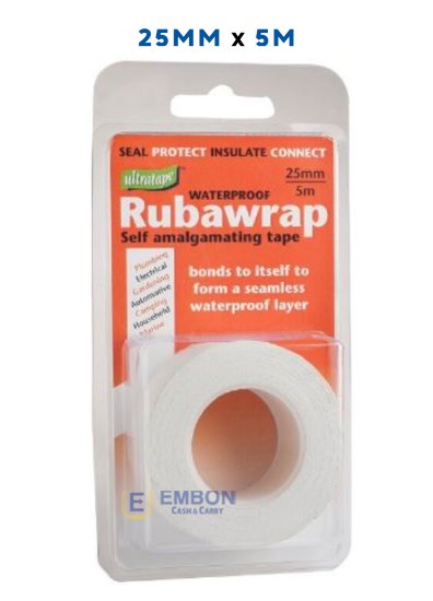 (image for) ULTRA RUBAWRAP TAPE WHITE 5M - 25MM
