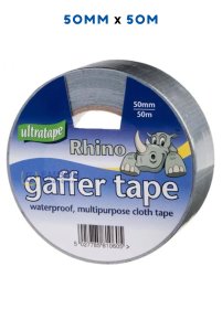 (image for) RHINO GAFFER TAPE SILVER 50M - 50MM