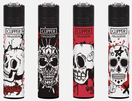 (image for) CLIPPER LIGHTER GRAFFI SKULL 1 - STD