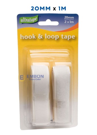(image for) RHINO HOOK& LOOP TAPE-WHITE - 20MMX1